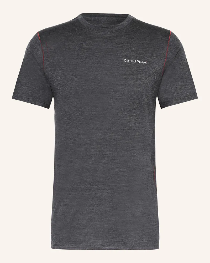 District Vision Laufshirt Merino grau Dunkelgrau