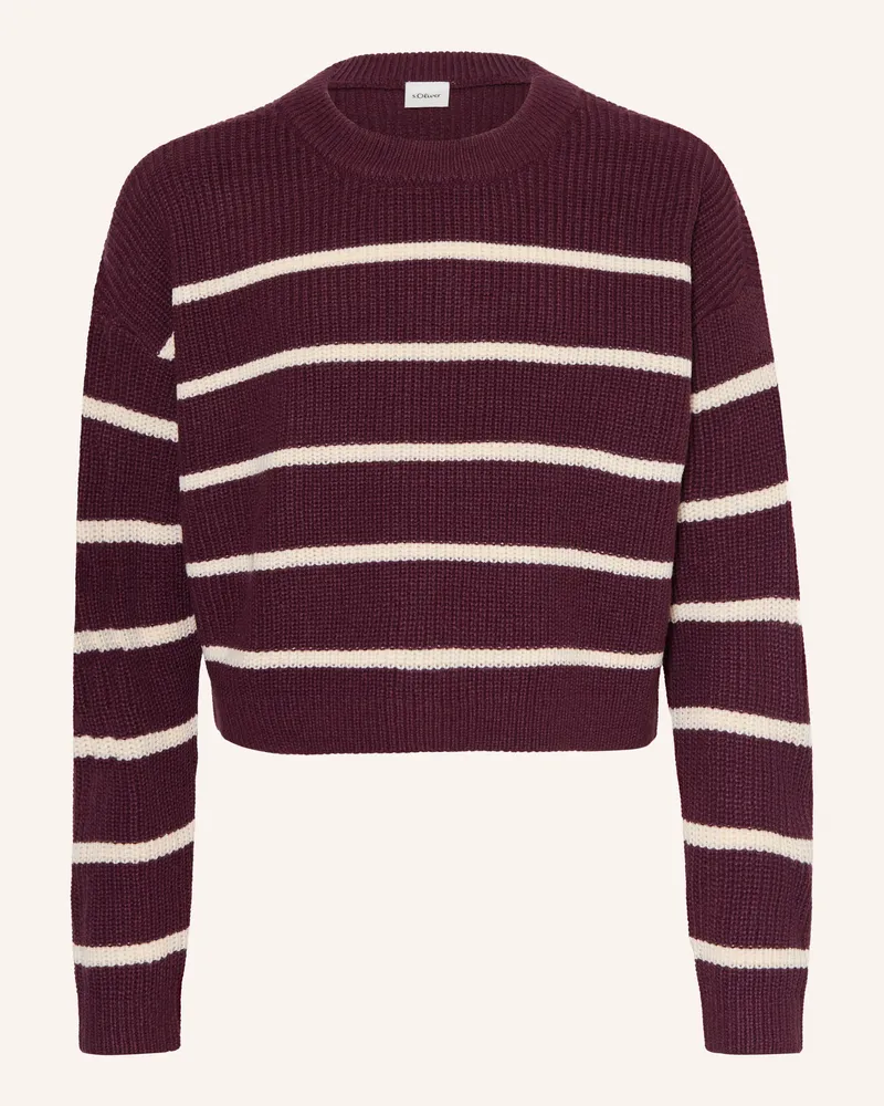 S.Oliver Pullover rot Dunkellila
