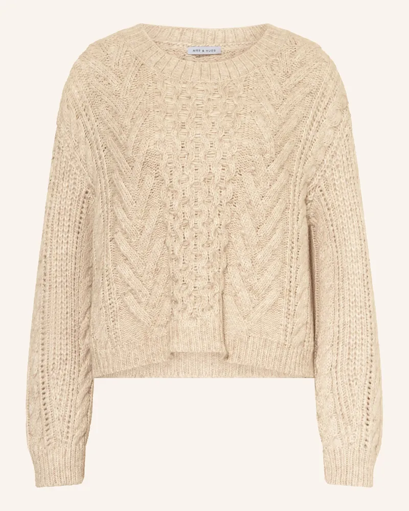 Mrs & HUGS Pullover beige Hellbraun