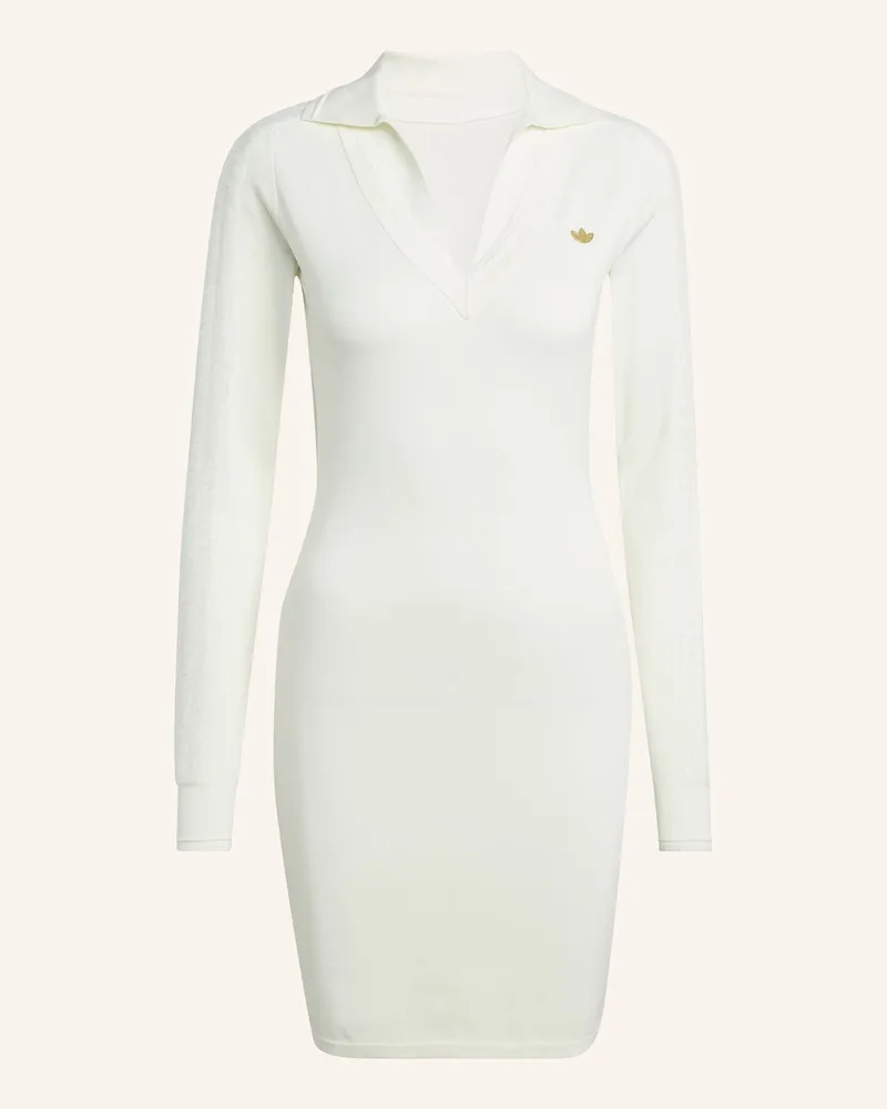 adidas Langärmeliges Kleid Mit Kragen weiss Weiss