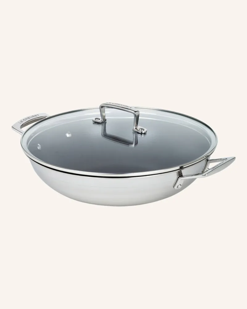 Le Creuset Wok silber Schwarz