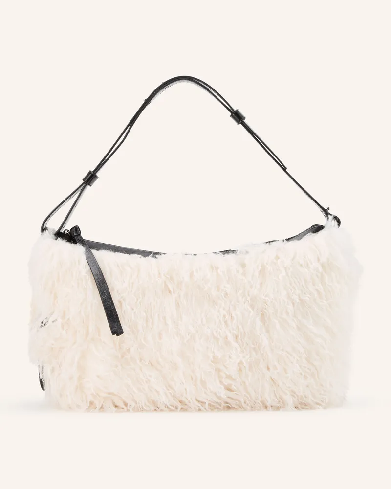 Marc Jacobs Schultertasche The Scene Large Aus Kunstfell beige Weiss