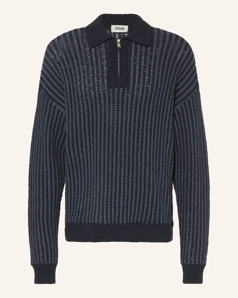 Drykorn Strick-Poloshirt Fiedus blau Blau