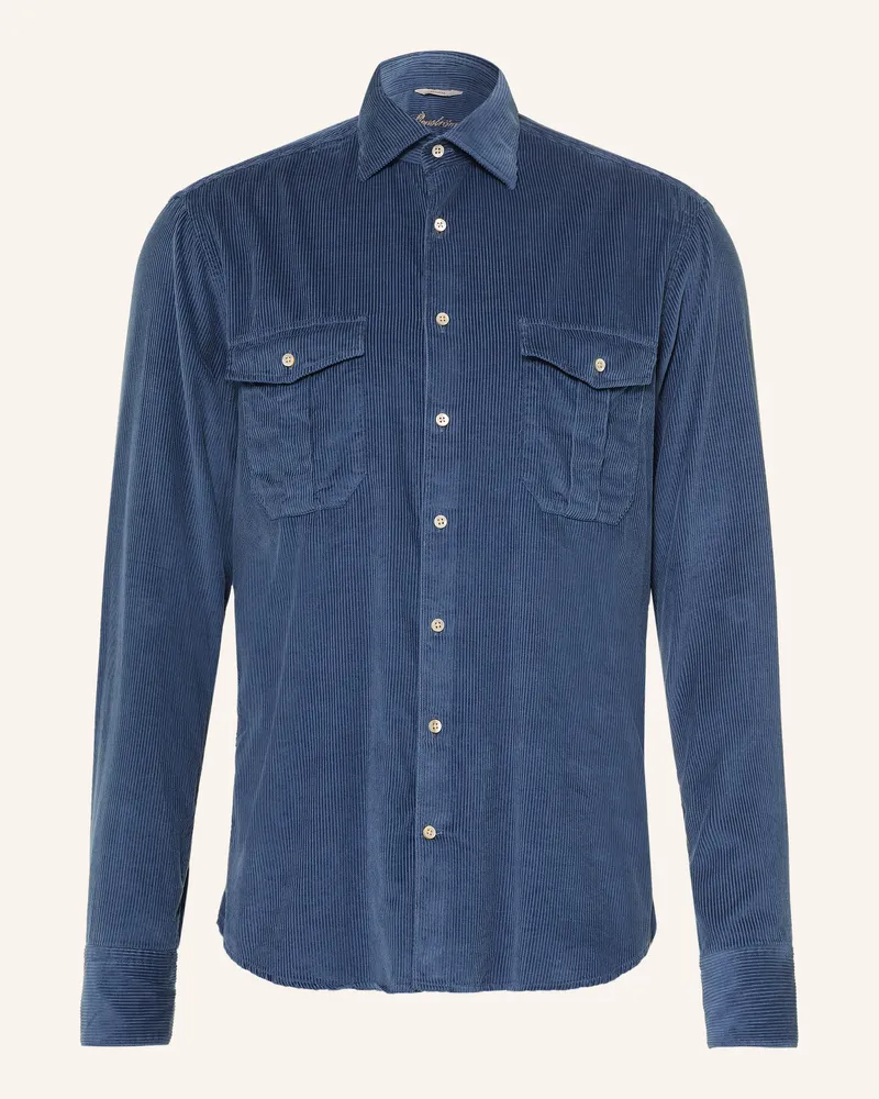 Stenströms Cordhemd Regular Fit blau Dunkelblau