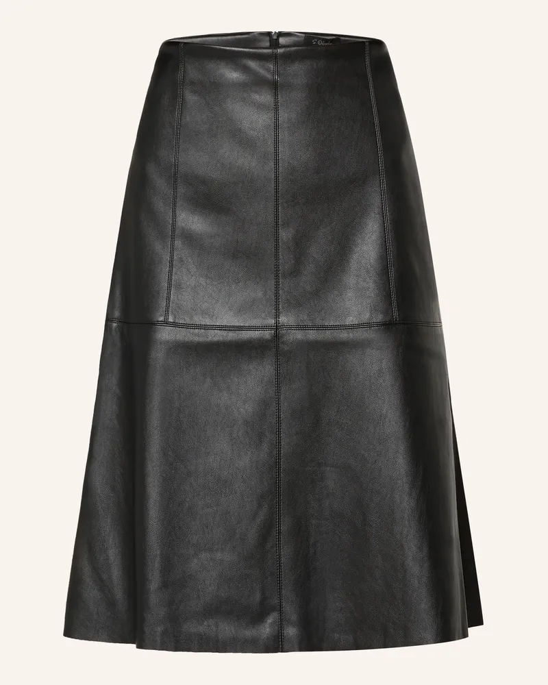 S.Oliver Rock in Lederoptik Schwarz