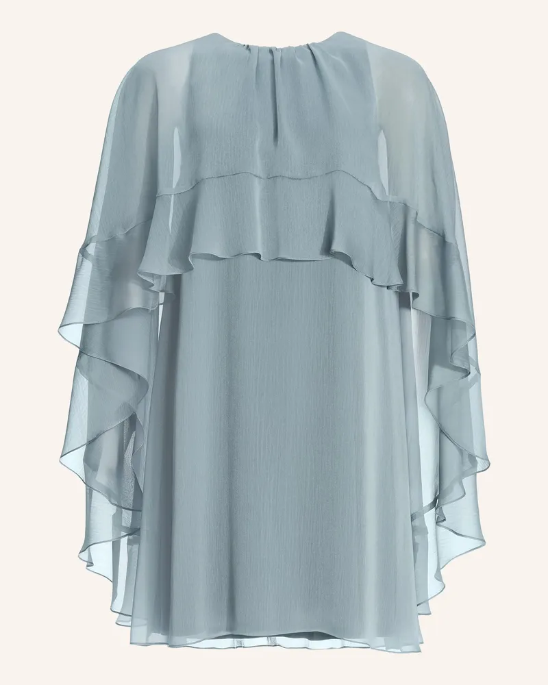 Swing Cocktailkleid Mit Volants blau Blaugrau