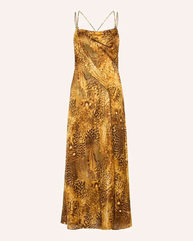 AllSaints Satinkleid Claire Mit Seide gold Gold