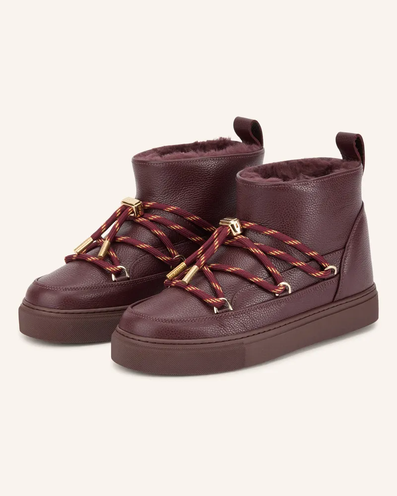 INUIKII Boots Full Leather Gloss rot Dunkelrot