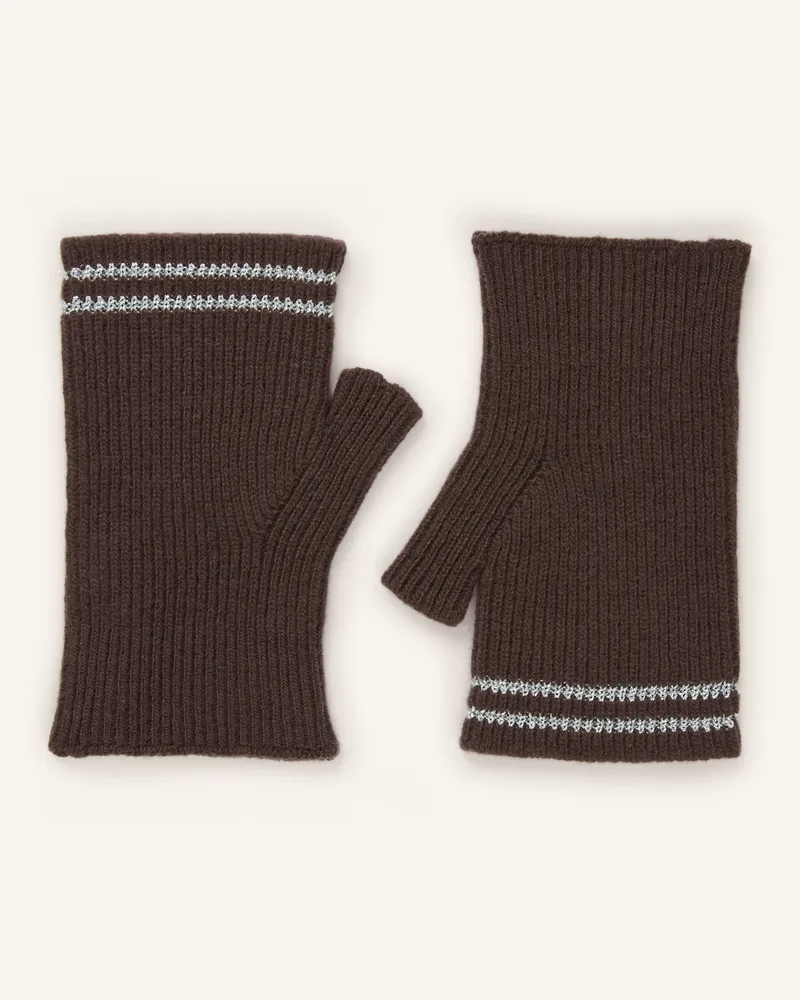 Herno Handschuhe Mit Glitzergarn braun Dunkelbraun
