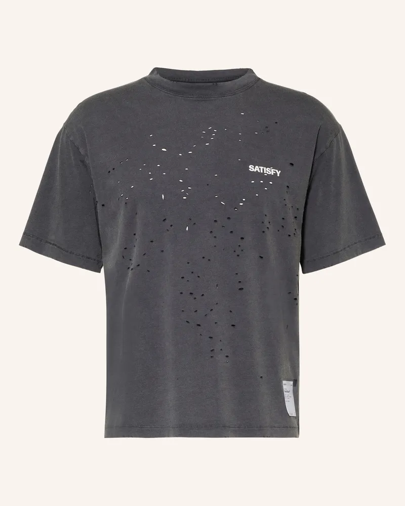 Satisfy Laufshirt Mothtech schwarz Dunkelgrau