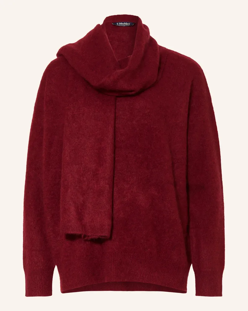 Max Mara Pullover Aria Mit Abnehmbarem Schal rot Dunkelrot