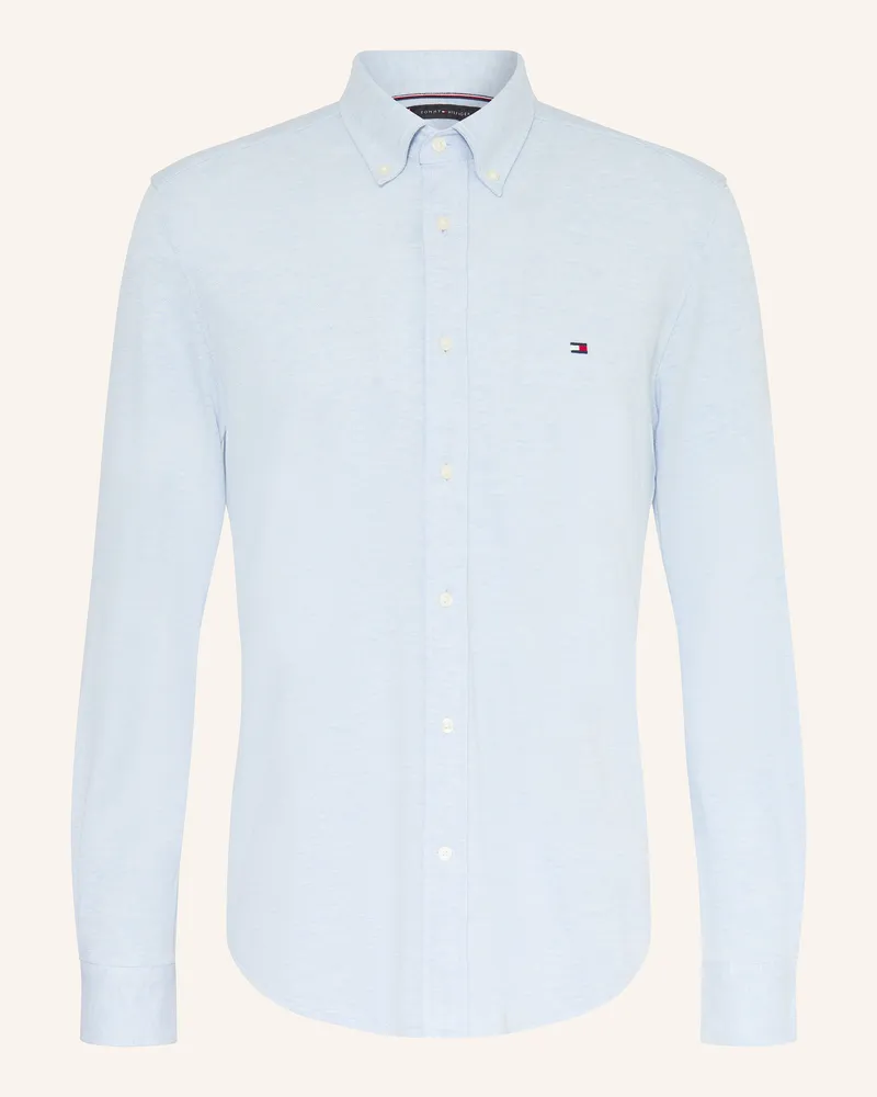 Tommy Hilfiger Piqué-Hemd Regular Fit Hellblau