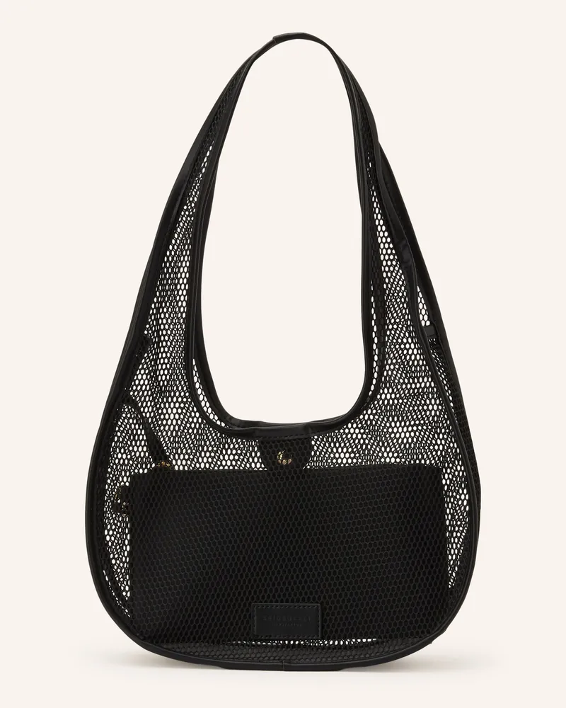 SEIDENFELT Schultertasche Halkia Aus Mesh schwarz Schwarz