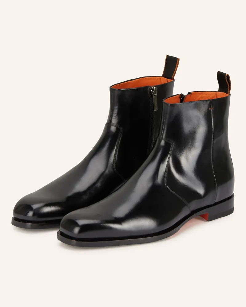 Santoni Stiefeletten BRANDO Schwarz