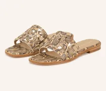 Pantoletten Mit Cut-Outs beige