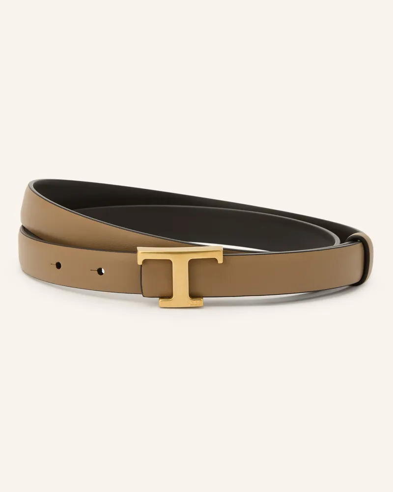 TOD'S Ledergürtel Zum Wenden braun Camel