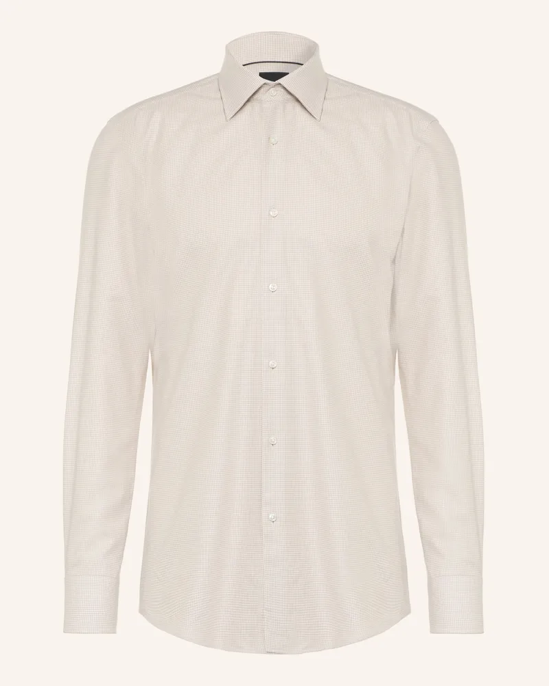 HUGO BOSS Hemd Hank Slim Fit braun Creme