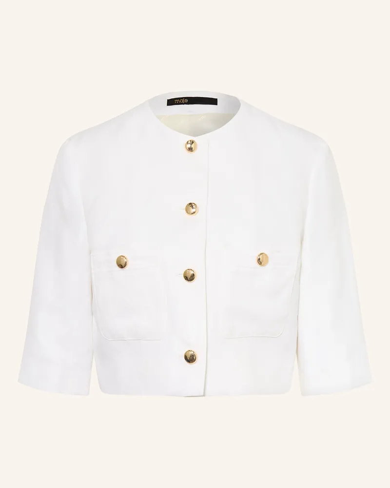Maje Blazer Mit Leinen Und 3/4-Arm weiss Weiss
