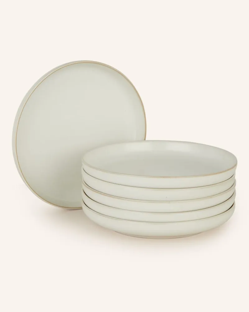 ferm LIVING 6er-Set Dessertteller SEKKI Weiss