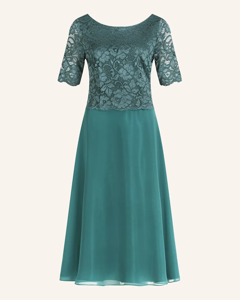 Vera Mont Cocktailkleid mit Spitzenbesatz Petrol
