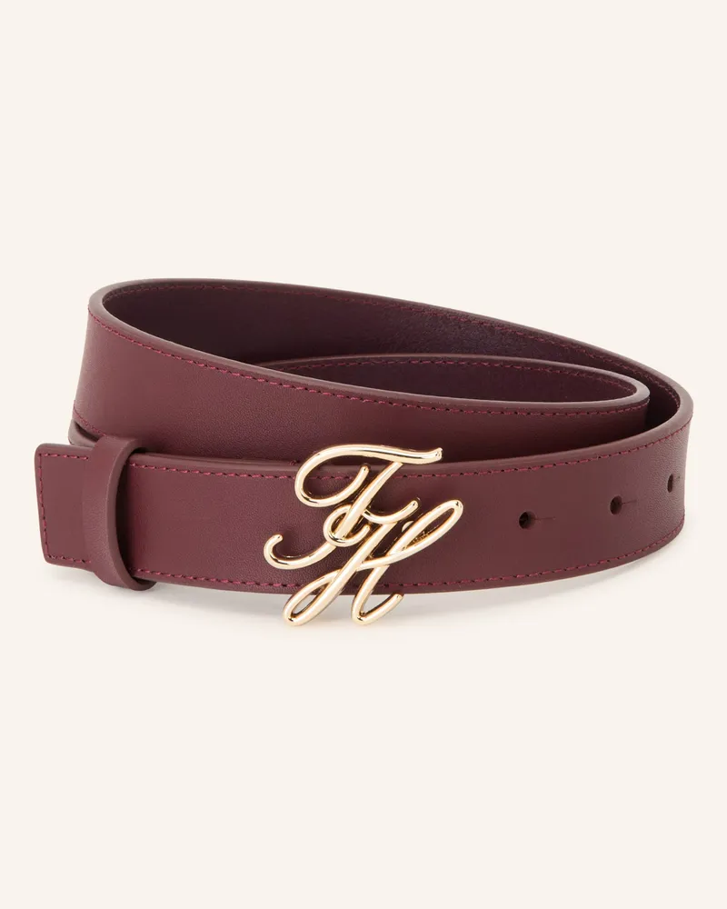 Tommy Hilfiger Ledergürtel rot Dunkelrot