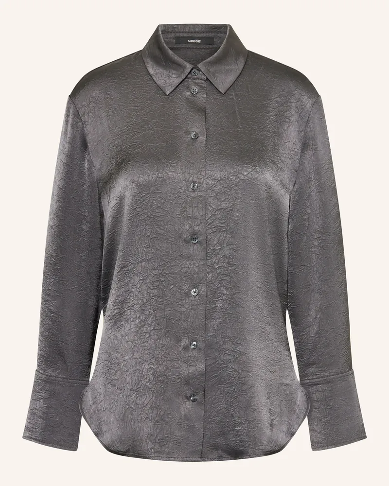 someday. Hemdbluse Zelara Aus Satin silber Dunkelgrau