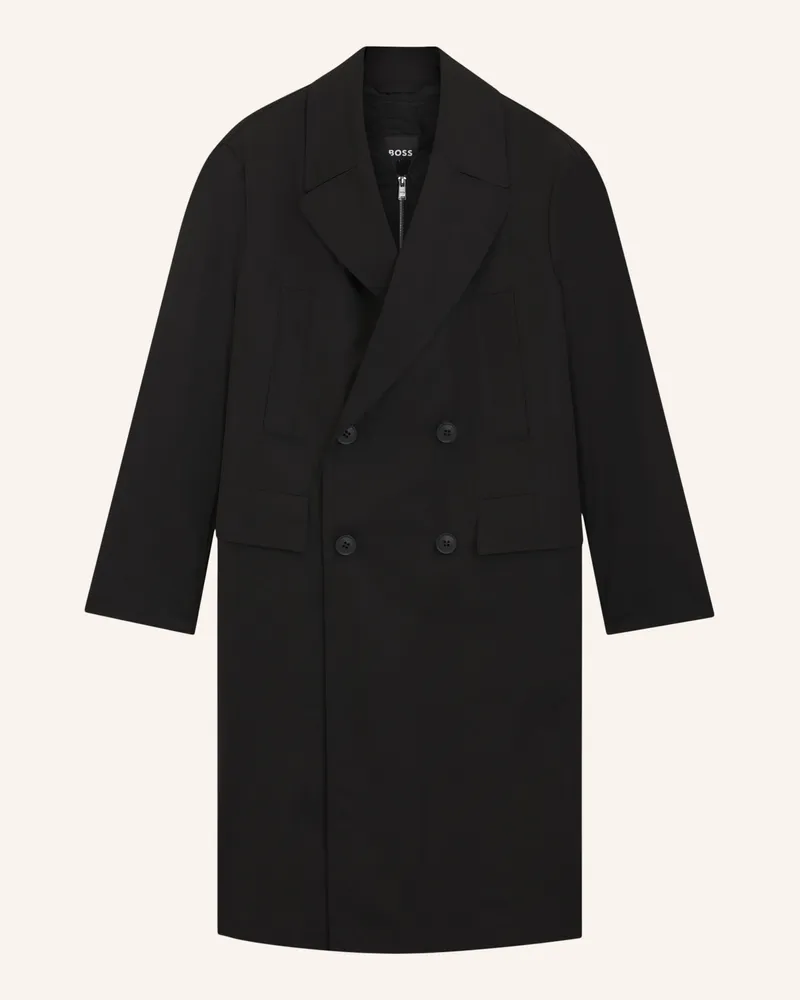 HUGO BOSS Klassischer Mantel C-CALE-DB-3IN1251BTC Relaxed Fit Schwarz