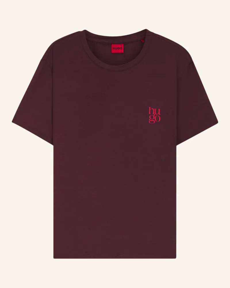 HUGO BOSS Pyjama-Oberteil CASUAL T-SHIRT Regular Fit Dunkellila