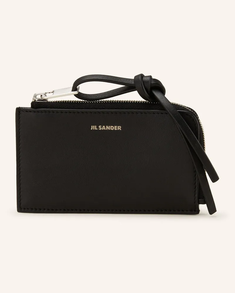 Jil Sander Kartenetui mit Münzfach Schwarz