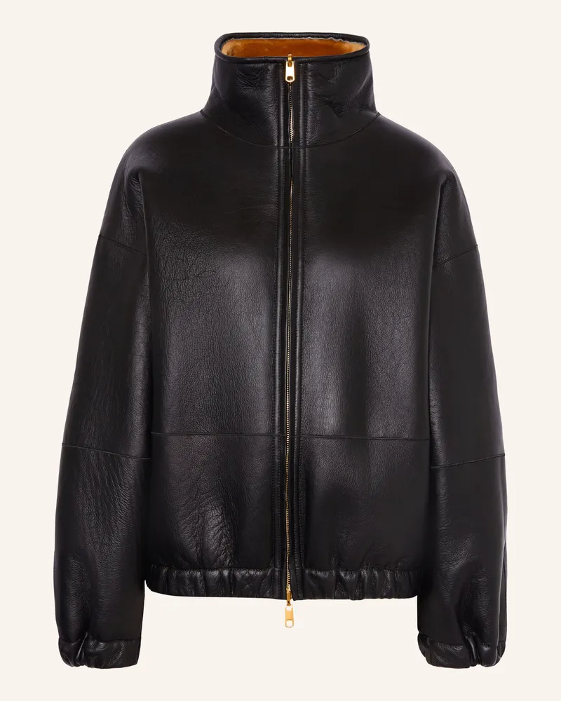 Sandro Lederblouson Zum Wenden schwarz Schwarz