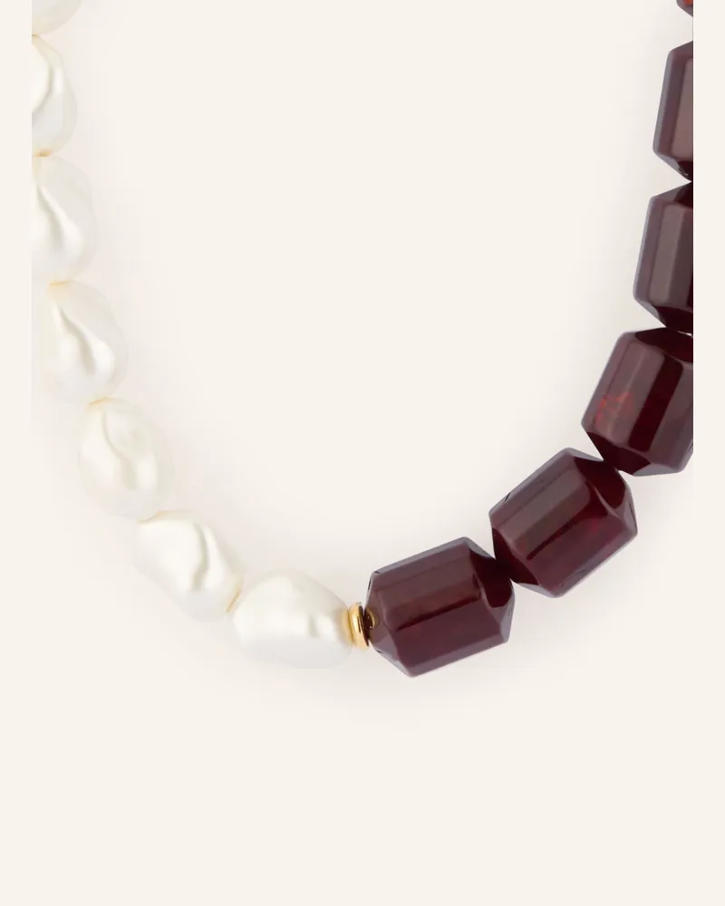 Vanessa Baroni Halskette Barrel Pearl rot Dunkelrot