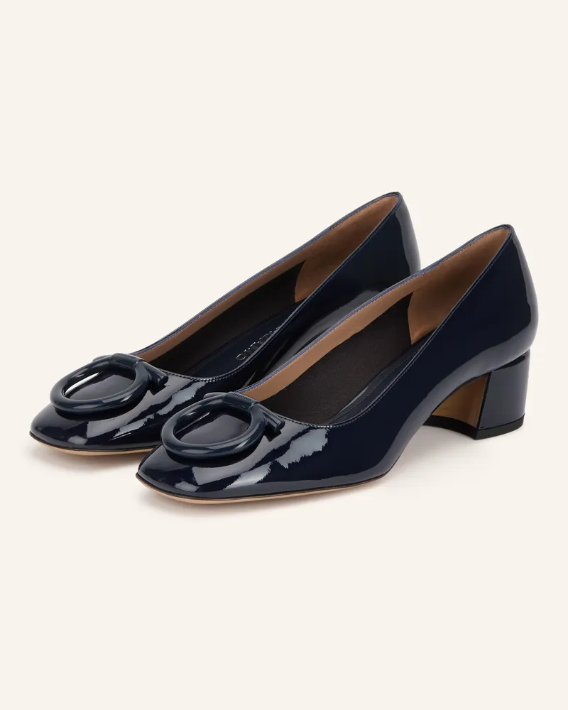 Ferragamo Lack-Pumps Mara 40 blau Dunkelblau