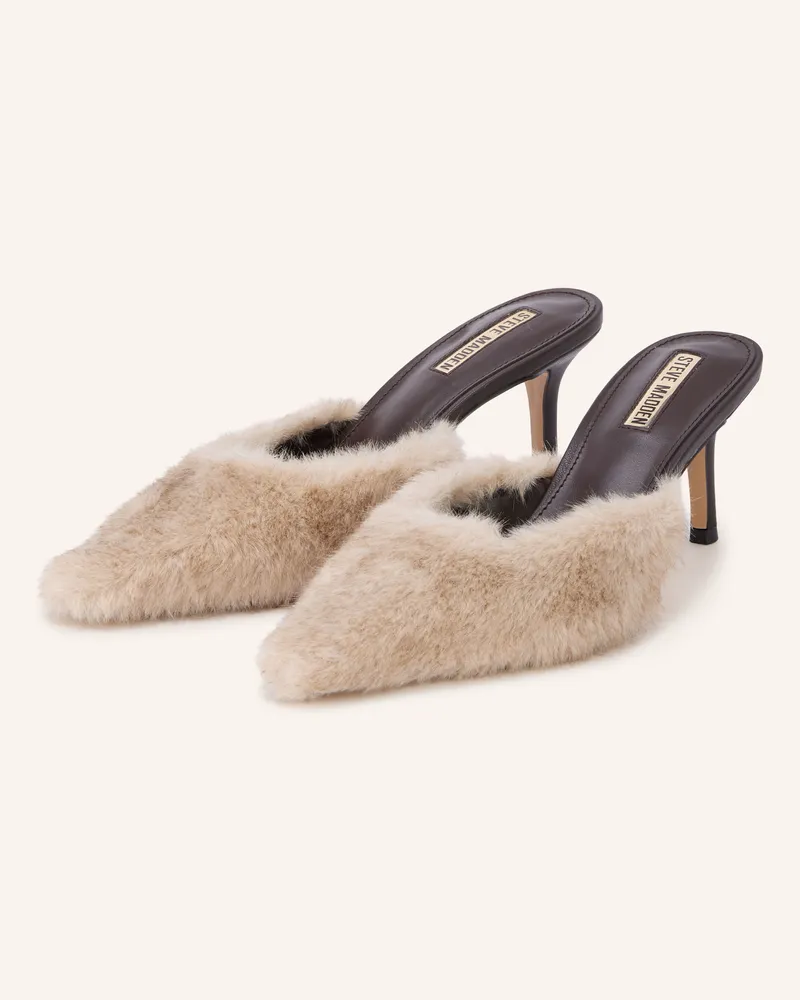 Steve Madden Mules Alexi-F Mit Kunstfell beige Taupe