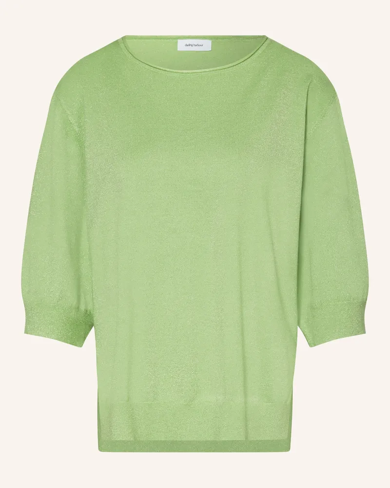 Darling Harbour Pullover Mit 3/4-Arm Und Glitzergarn gruen Hellgrün