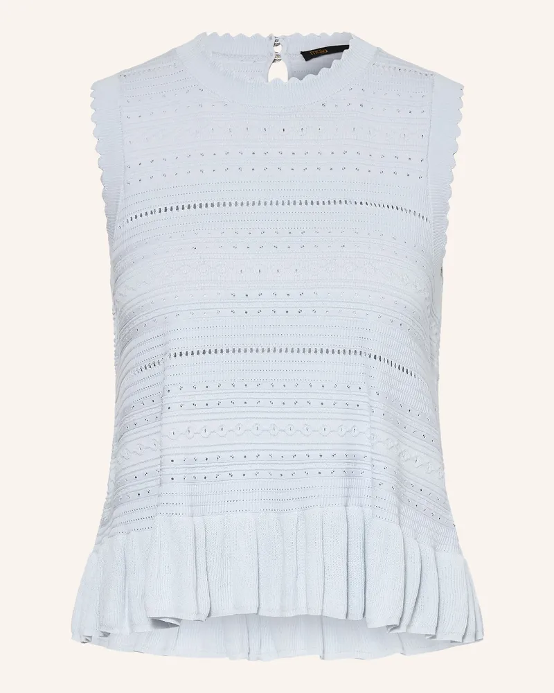 Maje Stricktop Mit Volants blau Hellblau