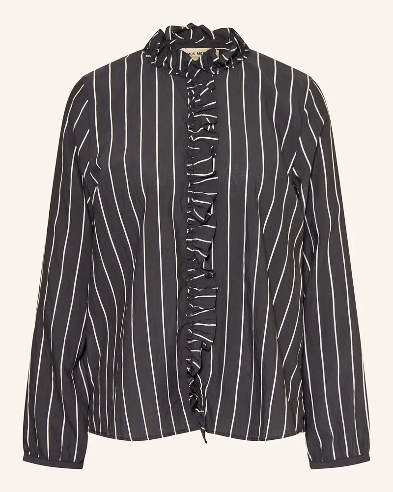 Mos Mosh Hemdbluse Billy Mit Rüschen schwarz Schwarz