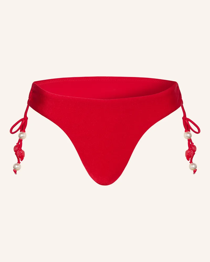 Seafolly Australia Triangel-Bikini-Hose Palermo Loop Mit Schmuckperlen rot Rot