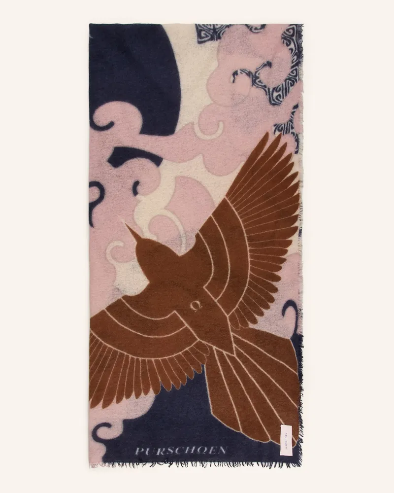 Puschoen Cashmere-Schal Himmelsflug blau Braun