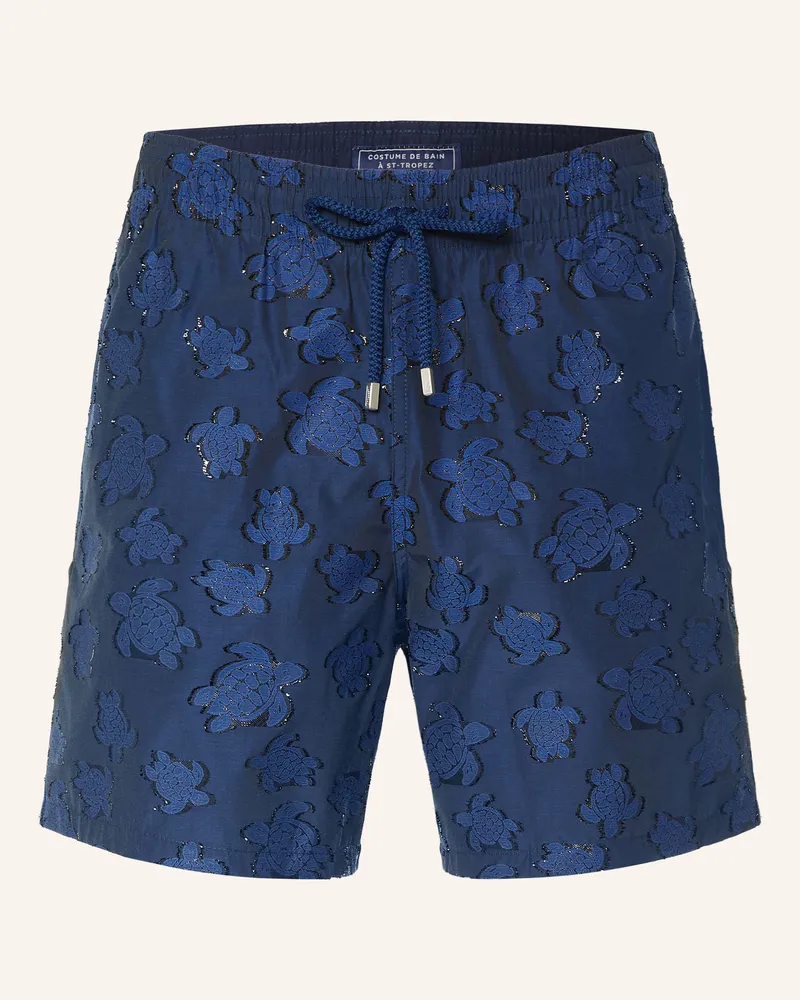 Vilebrequin Badeshorts Moopea Mit Glitzergarn blau Dunkelblau