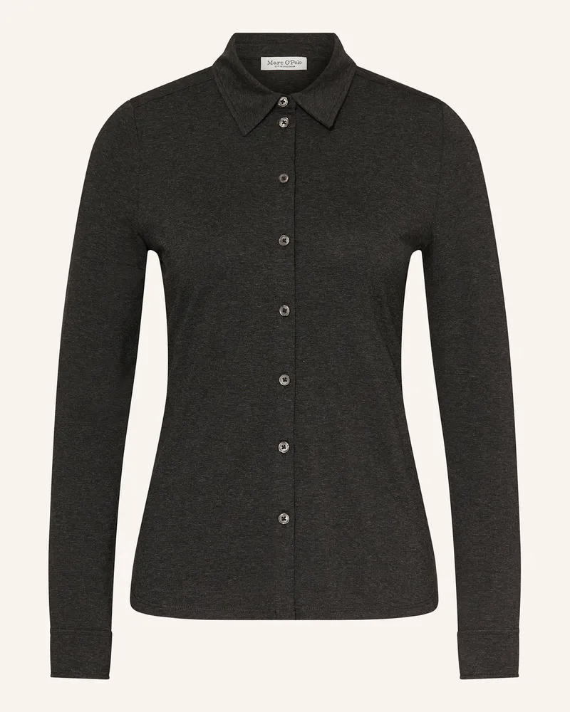 Marc O'Polo Hemdbluse aus Jersey Dunkelgrau