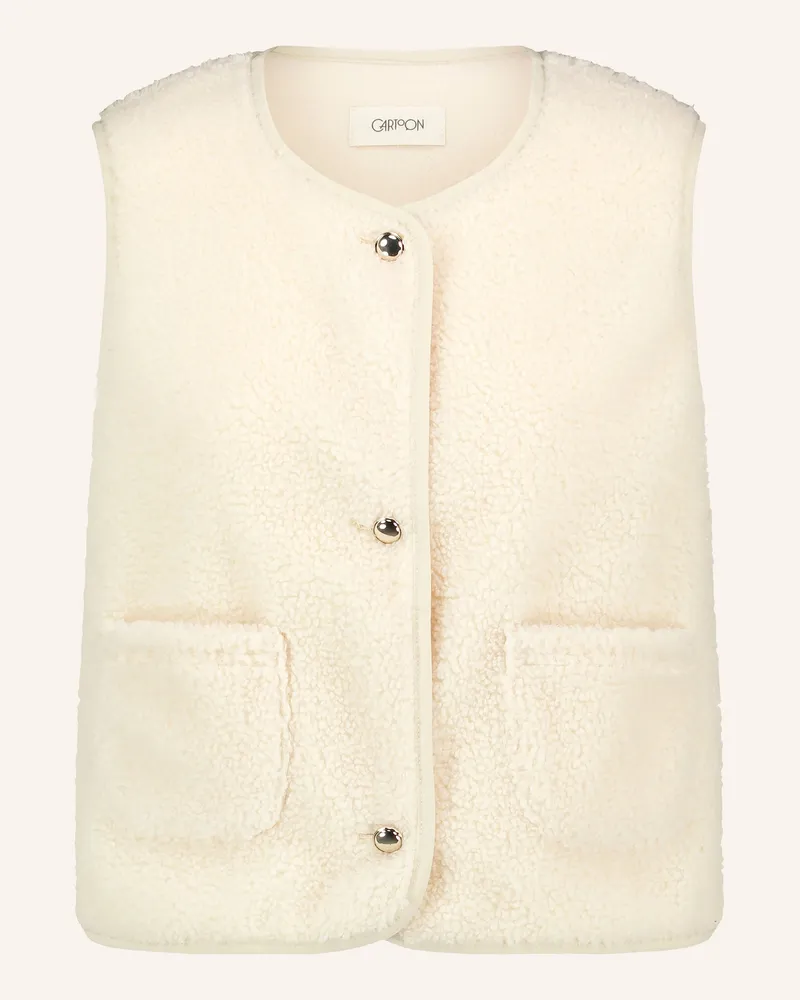 Cartoon Teddyfell-Weste weiss Creme