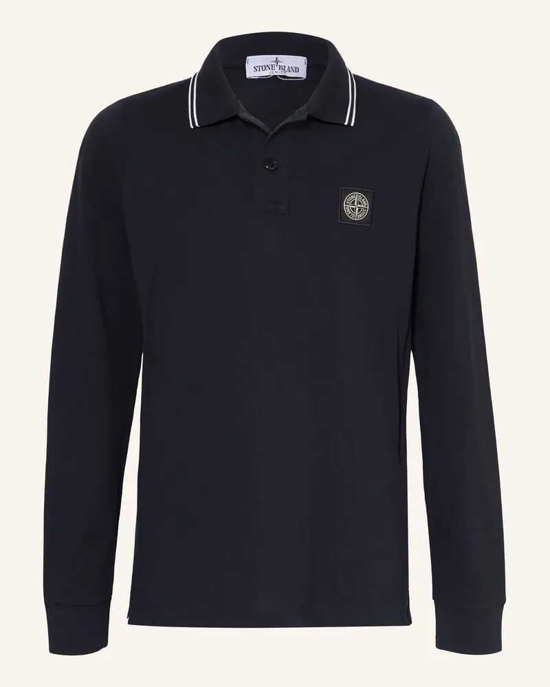 Stone Island Piqué-Poloshirt blau Dunkelblau