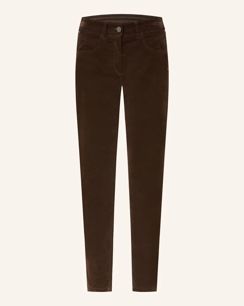 Luisa Cerano 7/8-Hose aus Samt Dunkelbraun