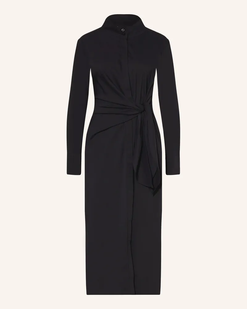Mrs & HUGS Hemdblusenkleid in Wickeloptik Schwarz