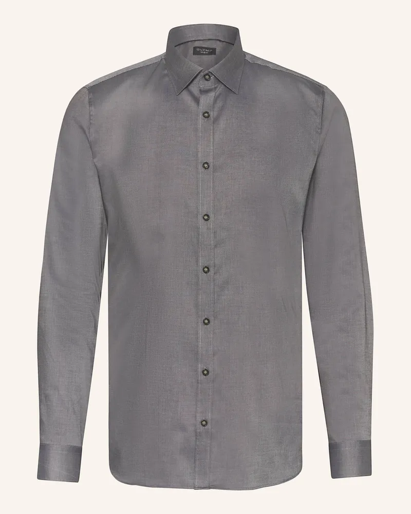 Olymp Hemd No. Six Super Slim schwarz Schwarz