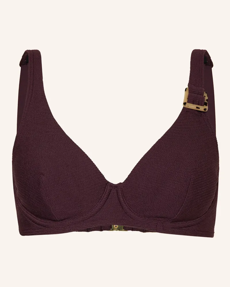 Cyell Bügel-Bikini-Top Wavy Brown braun Dunkelrot
