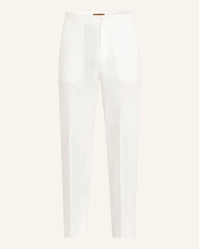 Ermenegildo Zegna Leinenhose Extra Slim Fit weiss Weiss