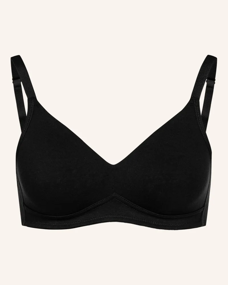 Ehrlich Textil Amela Bügelloser Multifunktions-Träger Bh Große Cups Starker Halt Aus Bio-Baumwolle - Verstellbare Träger schwarz Schwarz