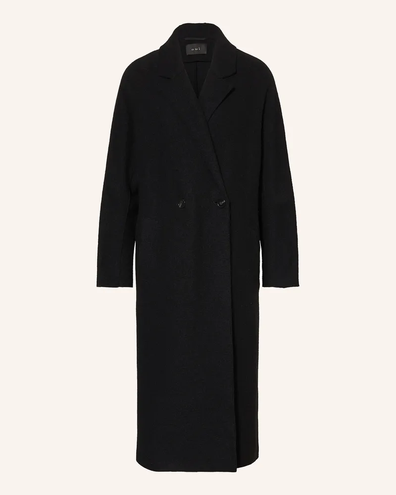 Oui  Wollmantel schwarz Schwarz