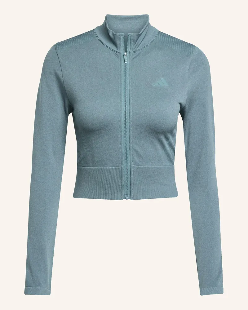 adidas WORKOUT ESSENTIALS STRICKJACKE MIT DURCHGEHENDEM REISSVERSCHLUSS Türkis
